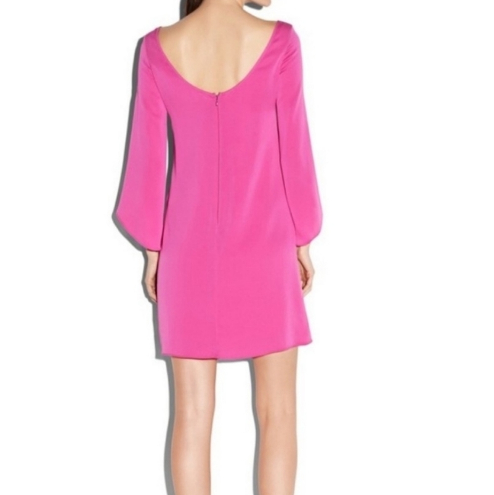 Milly Fushia Silk Crepe Short Dress - Picture 2 of 9